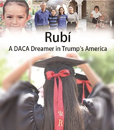 Back of female in graduation gown and cap